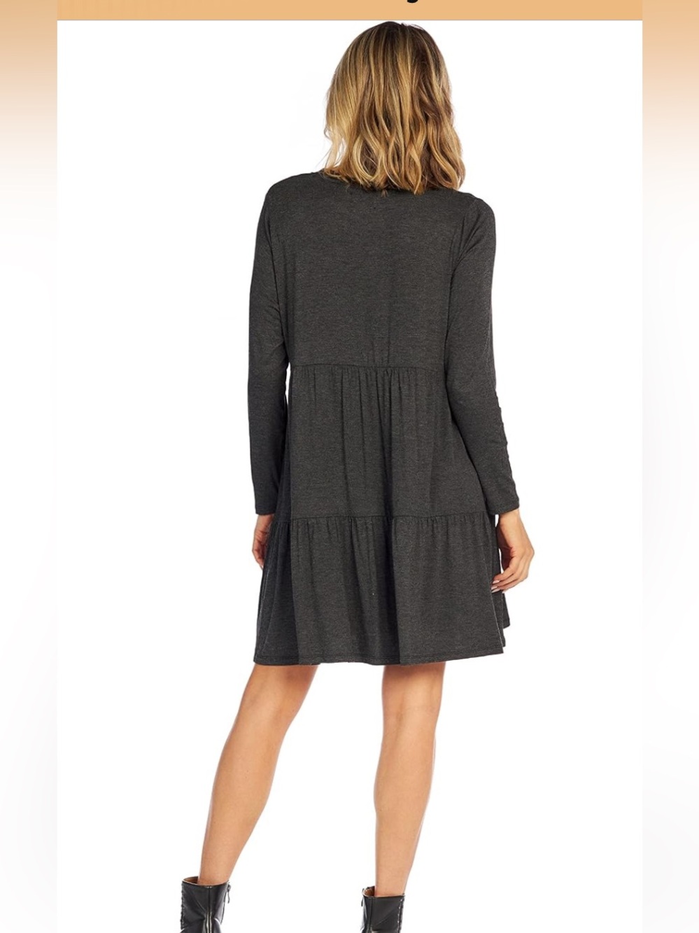 Mud Pie Minnie tiered gray boho swing dress size S NWT - Picture 6 of 8